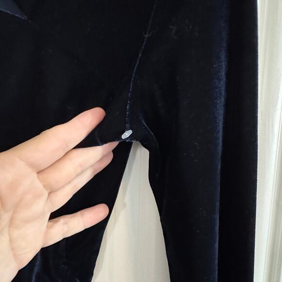 REISS $240 Midnight Blue Velvet Long Sleeve Cut Out Mini Dress Size 4 - Picture 10 of 11